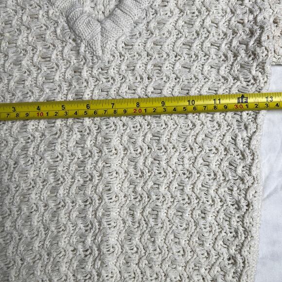 Vintage Mardi Size Medium Heavy Crochet Knit V-neck Sweater 100% Cotton Pullover - Picture 6 of 6